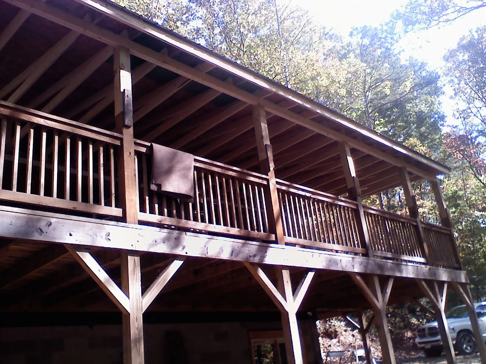 Timber framing under a new elevated porch and deck — Roof Leak Repair in Dickey by Roofing Brothers